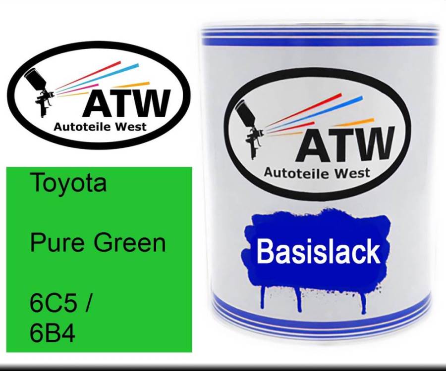 Toyota, Pure Green, 6C5 / 6B4: 1L Lackdose, von ATW Autoteile West.